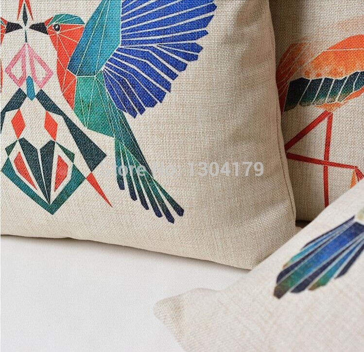 creative bird pillow cover hand-drawn style home cotton linen pillow cushions,decorative pillow,throw pillow,sofa cushion cover