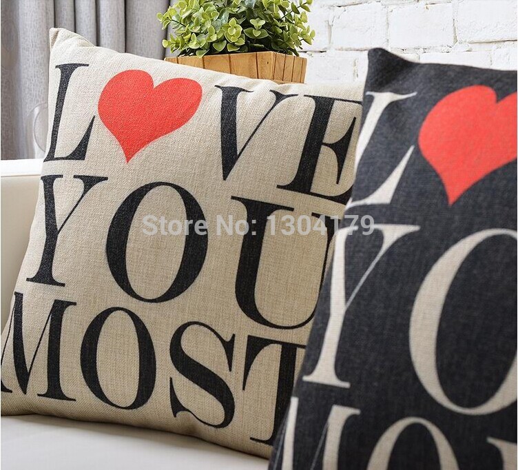 creative black&white love lover wedding printed bedding sofa cushion cover pillow case whole