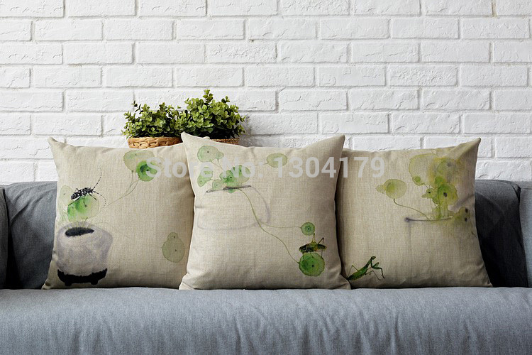 - creative geometric animal fresh decorative cushion covers 3pcs cotton linen pillow cover 45cm*45cm home decor