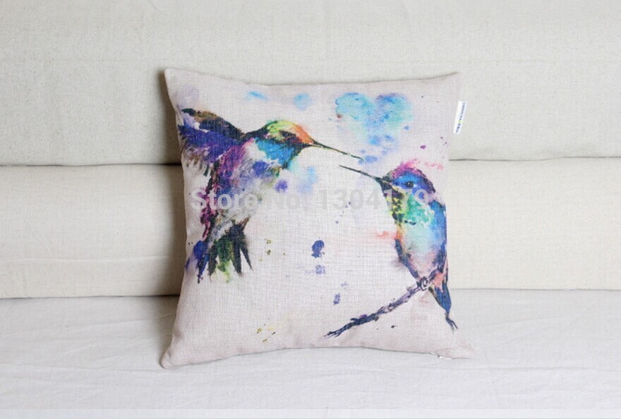 creative painting birds pillow home decor 3pcs cushion pillow cover sofa cushion new fashion cushion pillowcase