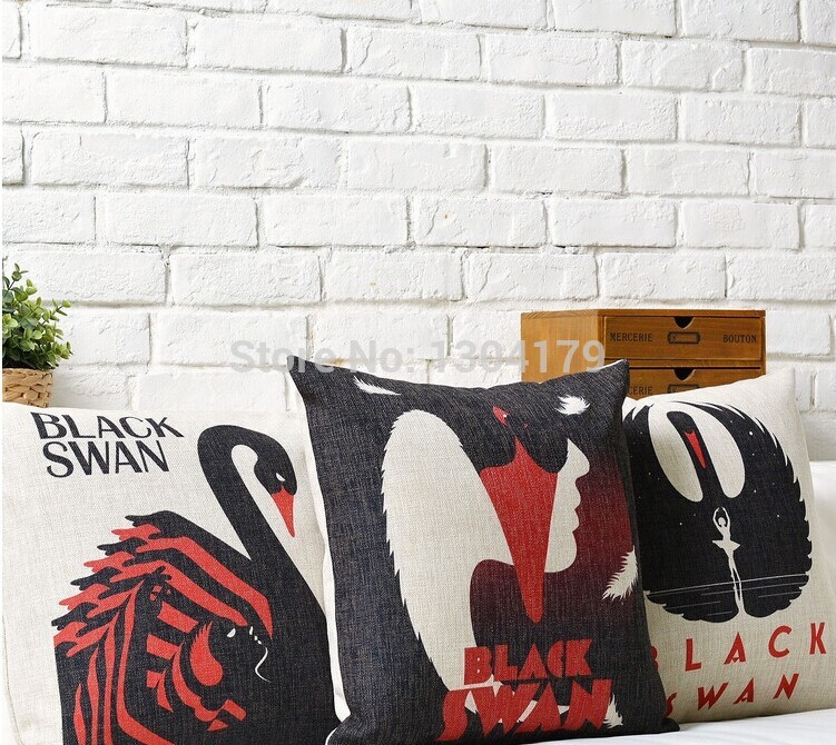 creative stylish cushion cover black swan movie poster pillow home decor car cushion gift sofa cushion covers