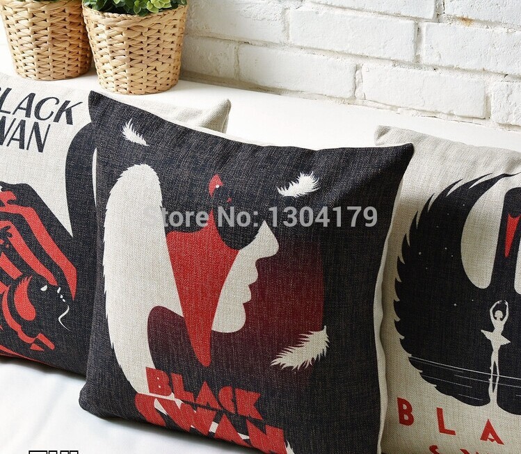 creative stylish cushion cover black swan movie poster pillow home decor car cushion gift sofa cushion covers