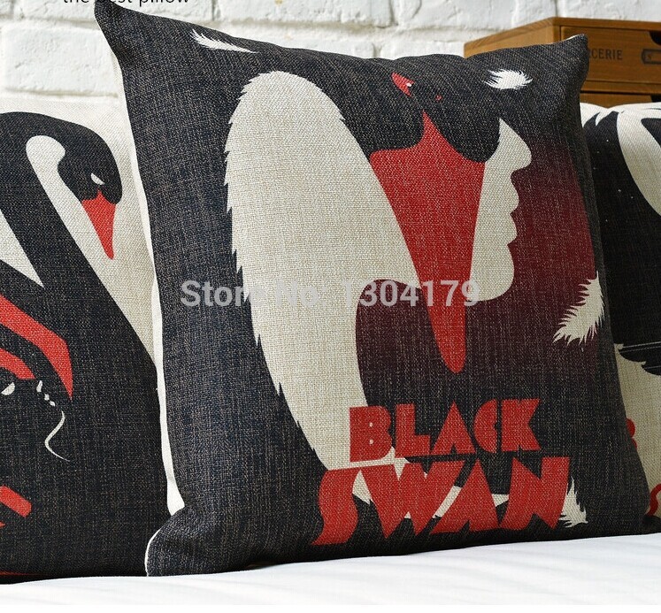 creative stylish cushion cover black swan movie poster pillow home decor car cushion gift sofa cushion covers