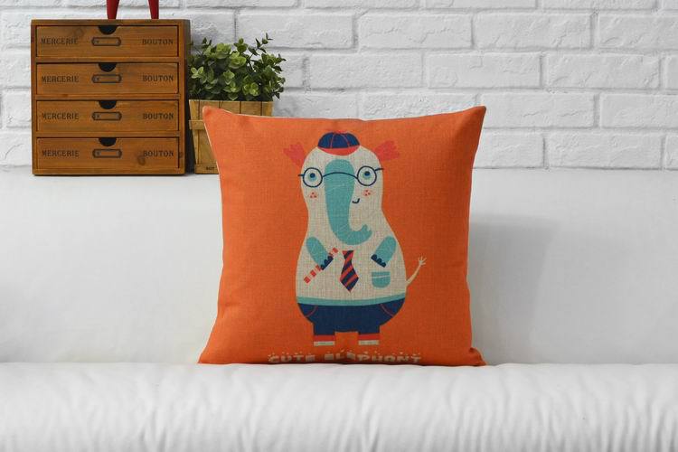 cushion cover cartoon animal big pillow case linen cotton cushions tiger dog cat pillowcase 45x45cm for sofa couch car seat