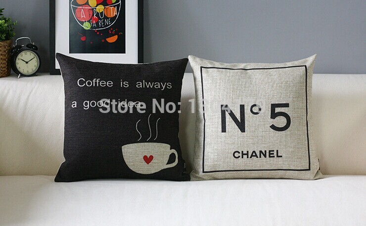 customize cat burlap cushion cover simple geometric pillow cover nordic style colored letters decorative cushion covers