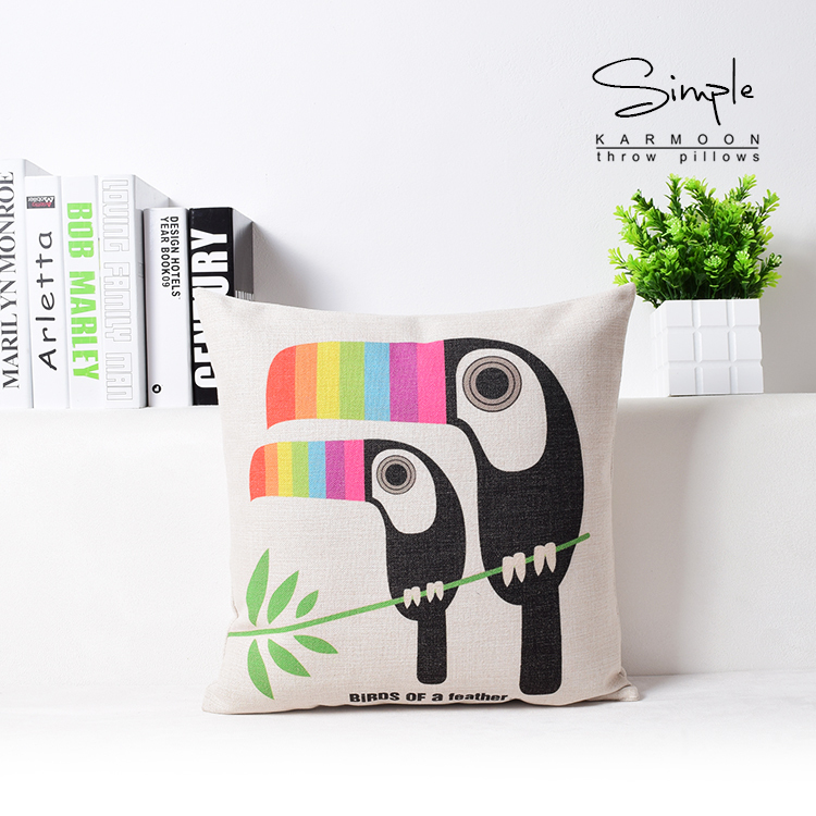 cute dog owl and cat black and white coloful print custom home decorative pillow case almofadas decorate cushion