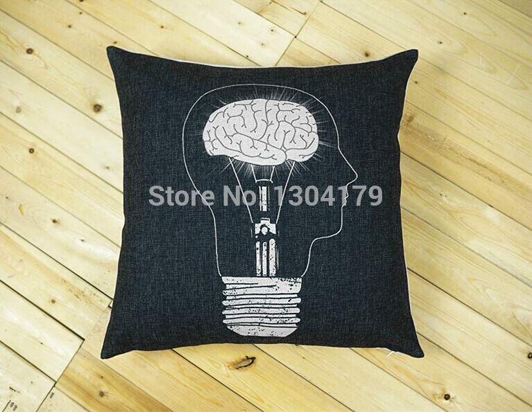 decorative cotton linen cushion covers pillow cases - black and white lamp