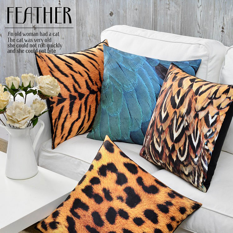 euphoria/calitime cushion covers decorative pillows shell home sofa peacock feather printed