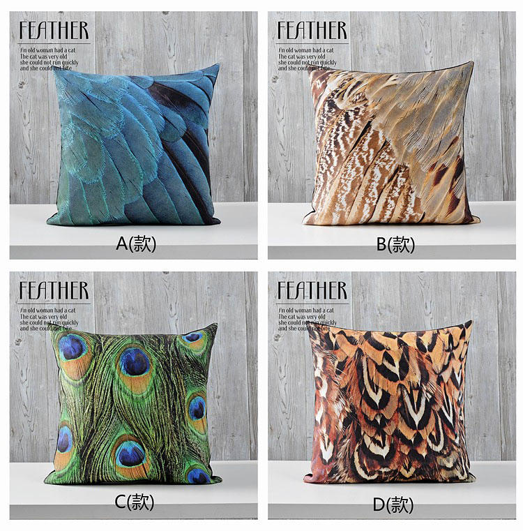 euphoria/calitime cushion covers decorative pillows shell home sofa peacock feather printed