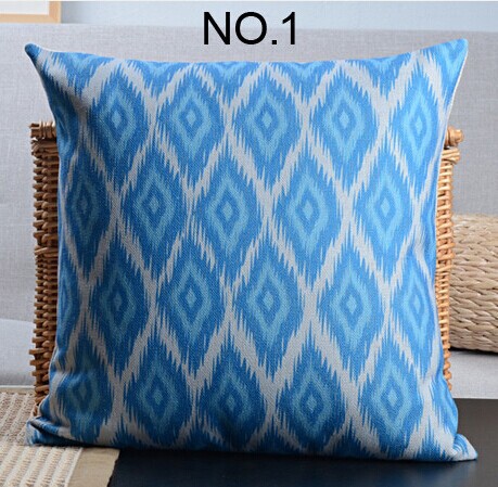 geometric patterns pillowcase cushion cover cotton linen pillow home decor,yellow and blue throw pillow