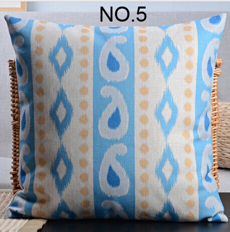 geometric patterns pillowcase cushion cover cotton linen pillow home decor,yellow and blue throw pillow