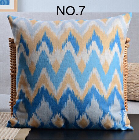 geometric patterns pillowcase cushion cover cotton linen pillow home decor,yellow and blue throw pillow