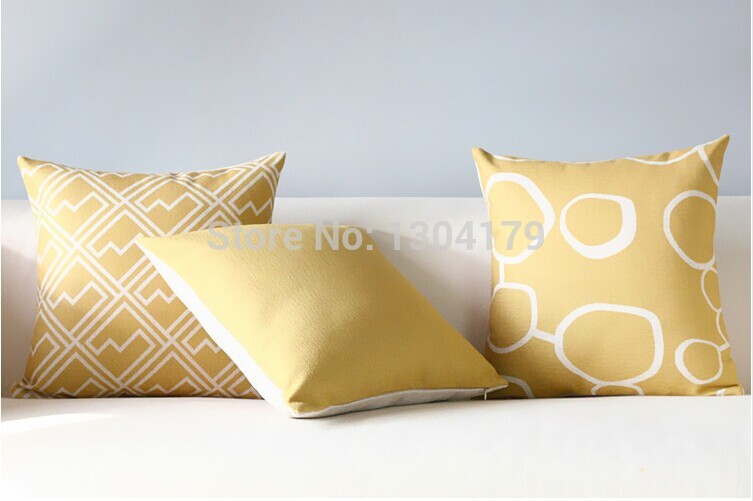 geometric square pillowcase pillow cushions yellow,style modern home decoration super soft velvet pillow cover