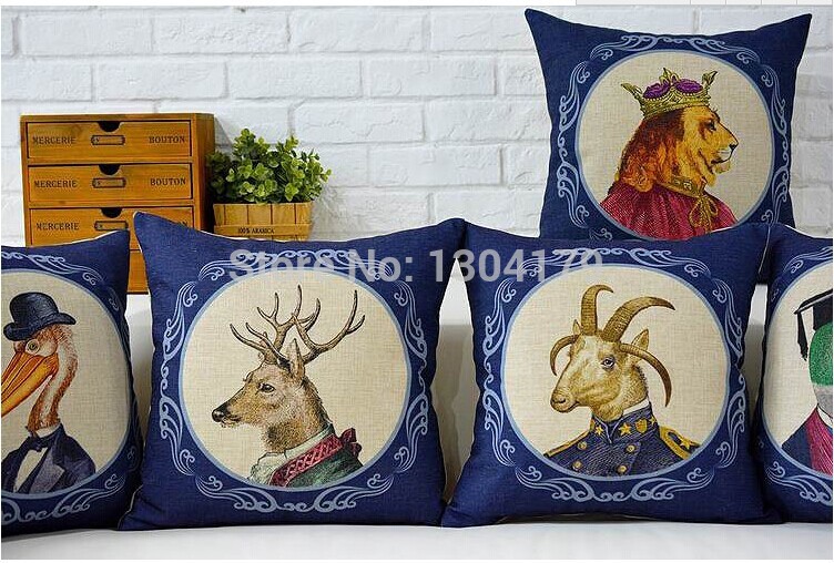 handsome dogs cotton cushion covers nordic style home pillow decoration animals pliiow cases 45x45cm b7632