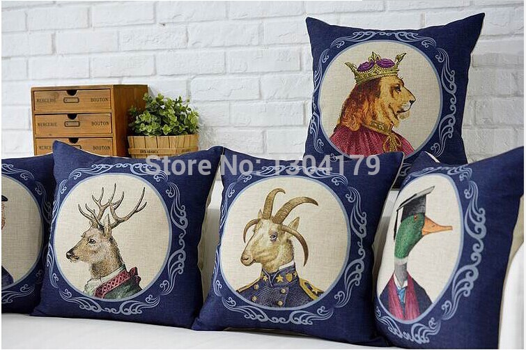 handsome dogs cotton cushion covers nordic style home pillow decoration animals pliiow cases 45x45cm b7632