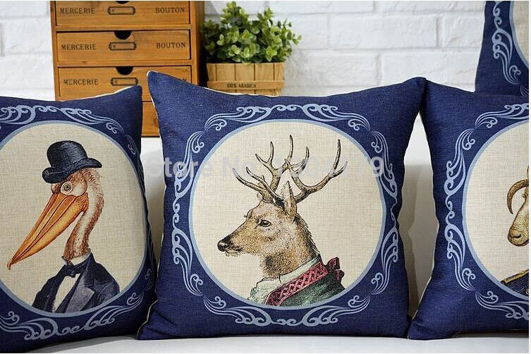 handsome dogs cotton cushion covers nordic style home pillow decoration animals pliiow cases 45x45cm b7632