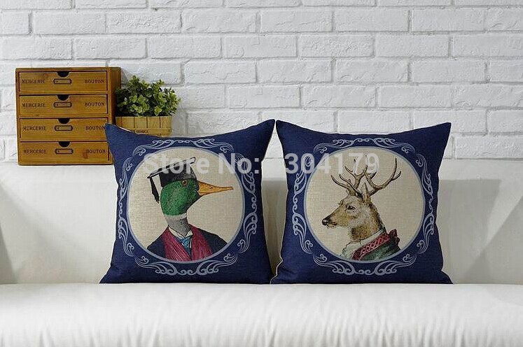 handsome dogs cotton cushion covers nordic style home pillow decoration animals pliiow cases 45x45cm b7632