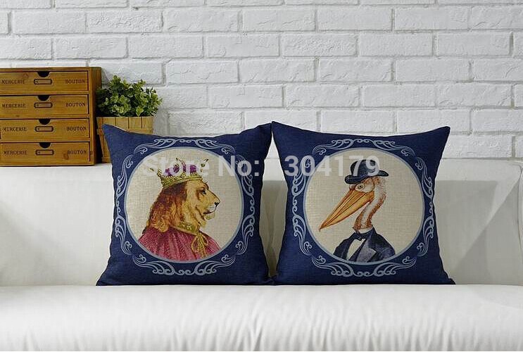 handsome dogs cotton cushion covers nordic style home pillow decoration animals pliiow cases 45x45cm b7632