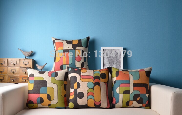 indian style abstract pattern cotton linen home cushion cover ,sofa pillow, pillows decorate, modern pillow cover. pillow case