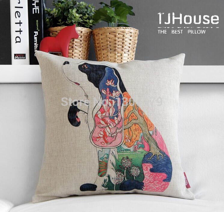 japan ukiyoe painting abstract dog bird crane hedgehog whale print cushion cover home decorative throw pillow case