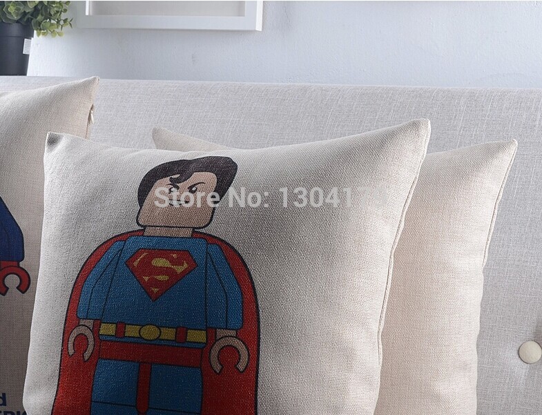 lego hero 5pcs/set-thicken cotton&linen throw pillow/cushion cover for sofa/couch/car/office/home decor(excluding core)18"