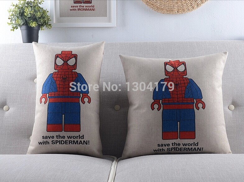 lego hero 5pcs/set-thicken cotton&linen throw pillow/cushion cover for sofa/couch/car/office/home decor(excluding core)18"