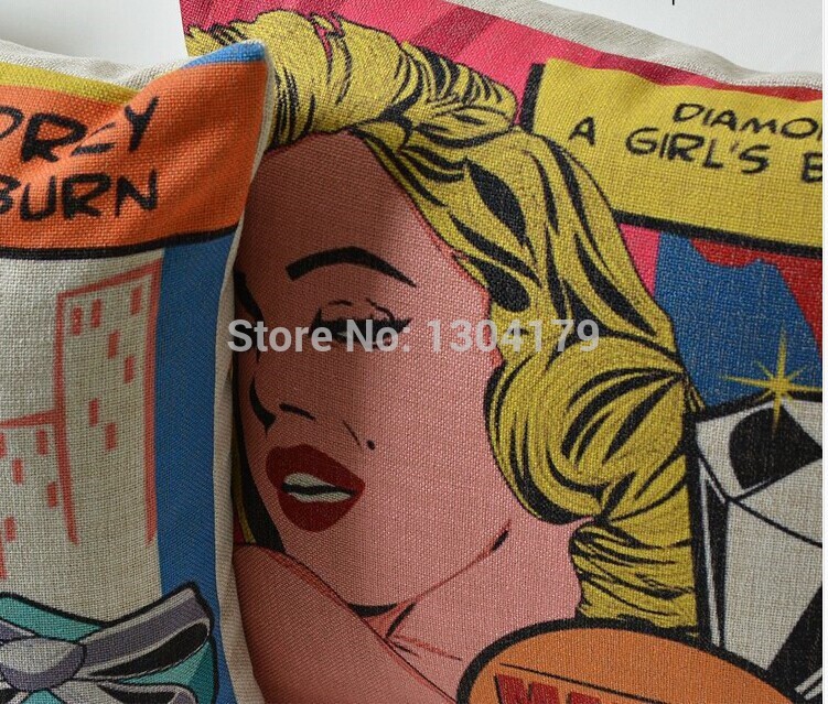 linen cotton chaplin /marilyn monroe/audrey hepburn cushion cover /pillow cover /decorative sofa pillow /cushion/pillow sham