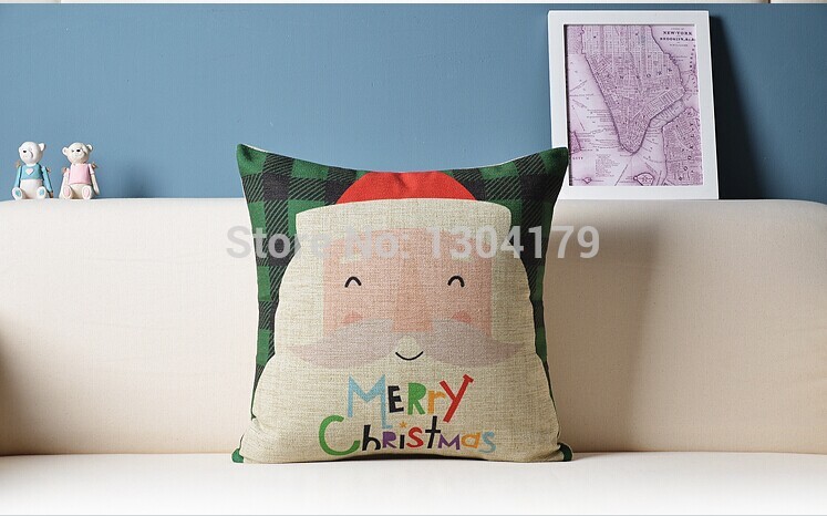 linen cotton christmas gift cushion cover /pillow cover /decorative sofa pillow /cushion/pillow sham/pillowcase