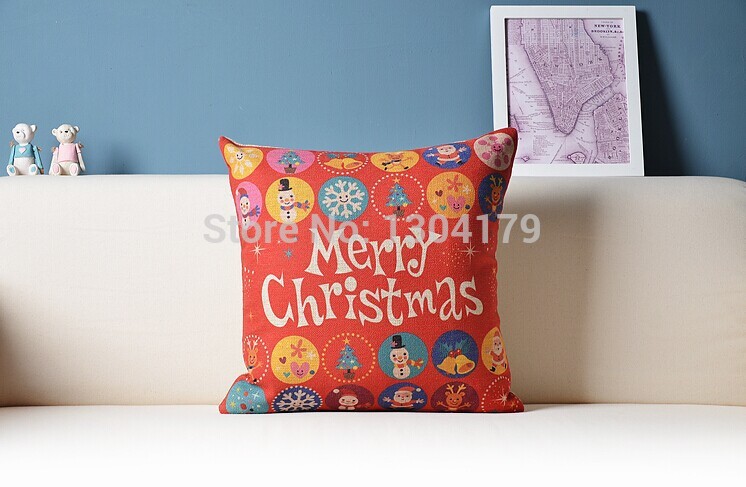 linen cotton christmas gift cushion cover /pillow cover /decorative sofa pillow /cushion/pillow sham/pillowcase