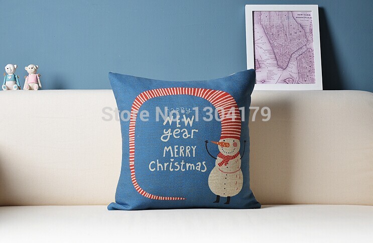 linen cotton christmas gift cushion cover /pillow cover /decorative sofa pillow /cushion/pillow sham/pillowcase