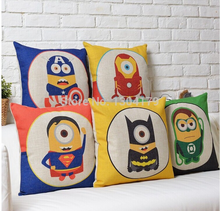 linen cotton super heros /captain america cushion cover /pillow cover /decorative sofa pillow /cushion/pillow sham/pillowcase