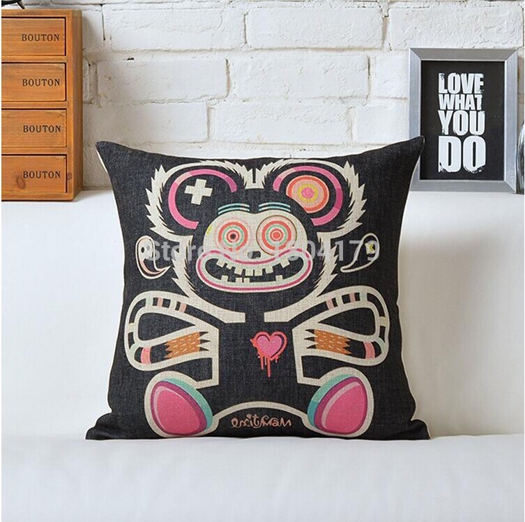 memory cushion cover linen monkey pattern home decoration throw cushion cover animal collection gift