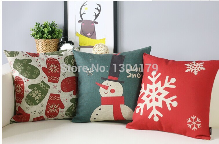 merry christmas and a happy new year elk cotton pillow case / cushion cover home decoration 45*45cm