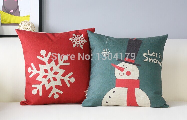 merry christmas and a happy new year elk cotton pillow case / cushion cover home decoration 45*45cm