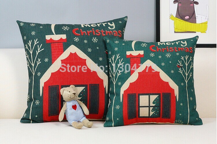 merry christmas and a happy new year elk cotton pillow case / cushion cover home decoration 45*45cm