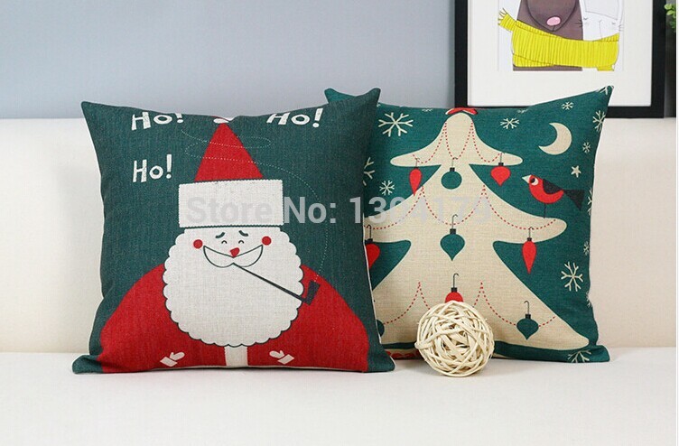 merry christmas and a happy new year elk cotton pillow case / cushion cover home decoration 45*45cm