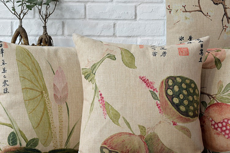 modern minimalist burlap cushion cover small fresh decorative pillow covers fruit pattern decorative throw pillows