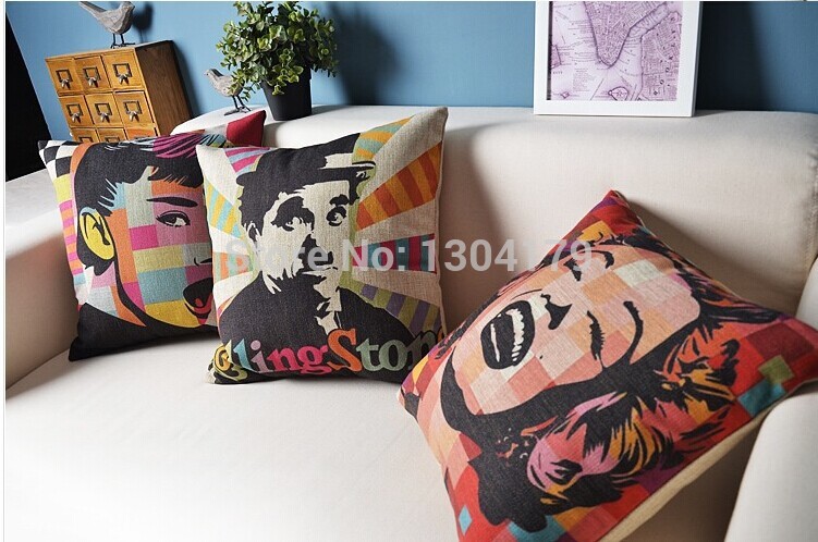 monroe audrey hephurn chaplin decorative throw pillow cushion covers /capa de almofada decorativas