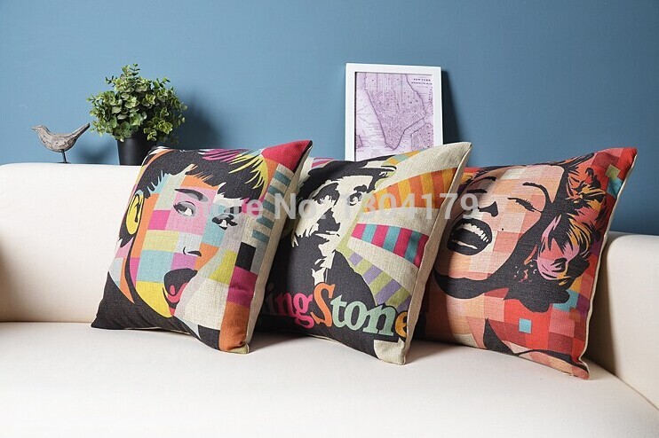 monroe audrey hephurn chaplin decorative throw pillow cushion covers /capa de almofada decorativas