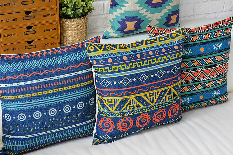 national retro pillow covers dark colorful stripe geometric home decoration pillowcase abstraction cushion cover