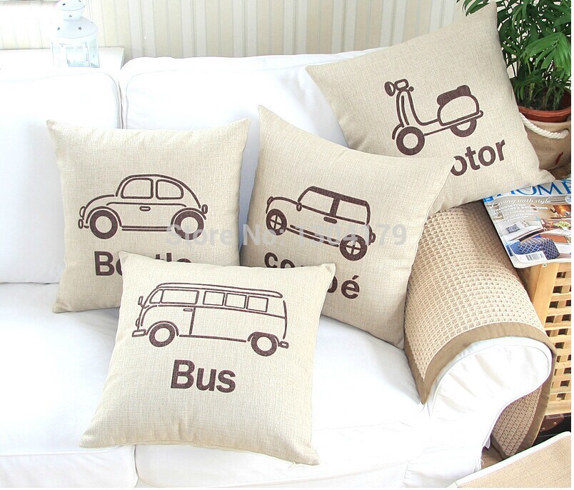 new car pillow linen cotton pillow cover cushion cvoer home decoration home sofa cushions car office nap cushion 45cm*45cm