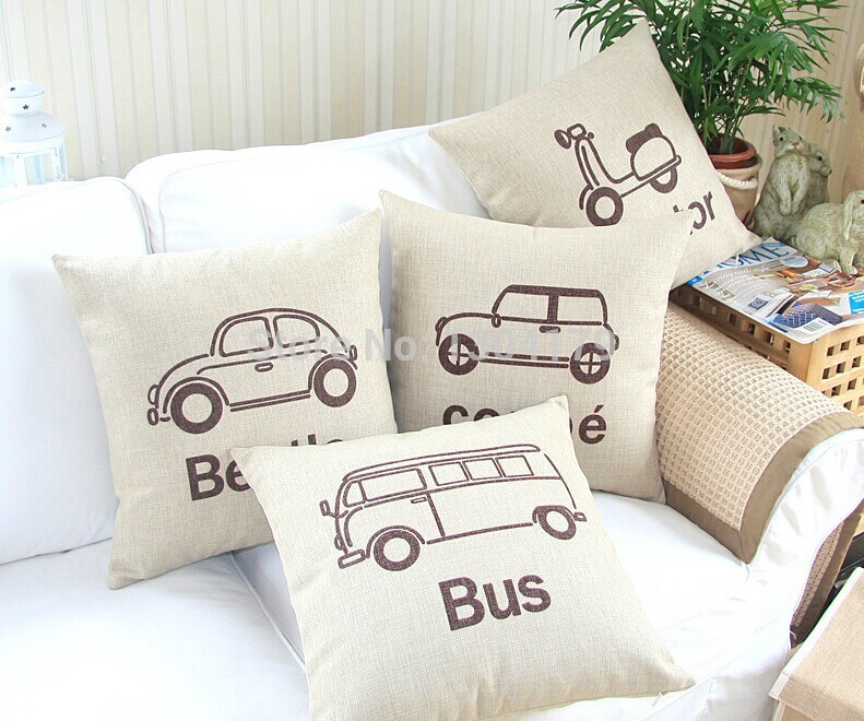 new car pillow linen cotton pillow cover cushion cvoer home decoration home sofa cushions car office nap cushion 45cm*45cm