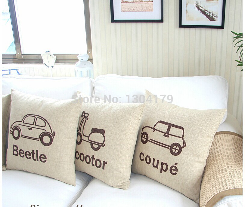 new car pillow linen cotton pillow cover cushion cvoer home decoration home sofa cushions car office nap cushion 45cm*45cm