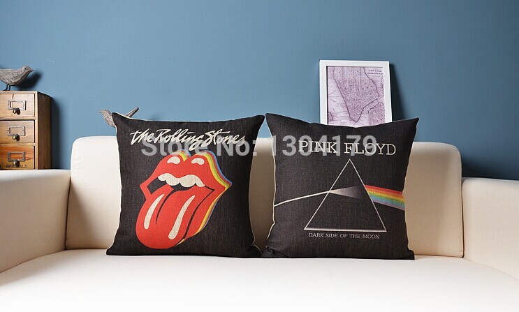 novelty cool the rolling stone funny tongue rock pattern cushion cover home car bar decoration throw pillow case