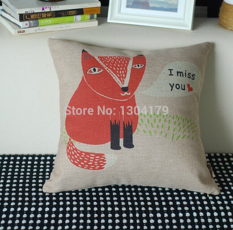 novelty lovely animal wolf cartoon skirt fox pattern hand made cushion cover throw pillow case