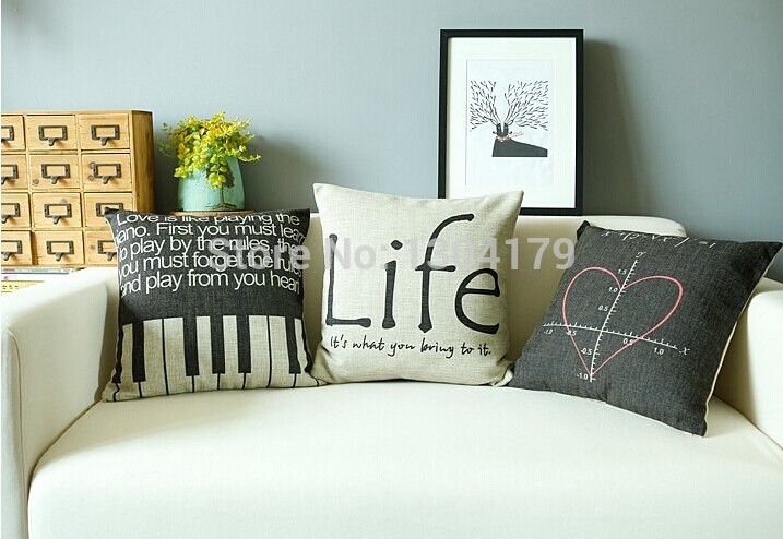 on life rules home decoration pillowcase piano mathematics illustration pillows decorate soft and comfortable pillow case