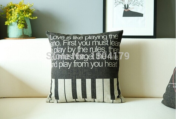 on life rules home decoration pillowcase piano mathematics illustration pillows decorate soft and comfortable pillow case