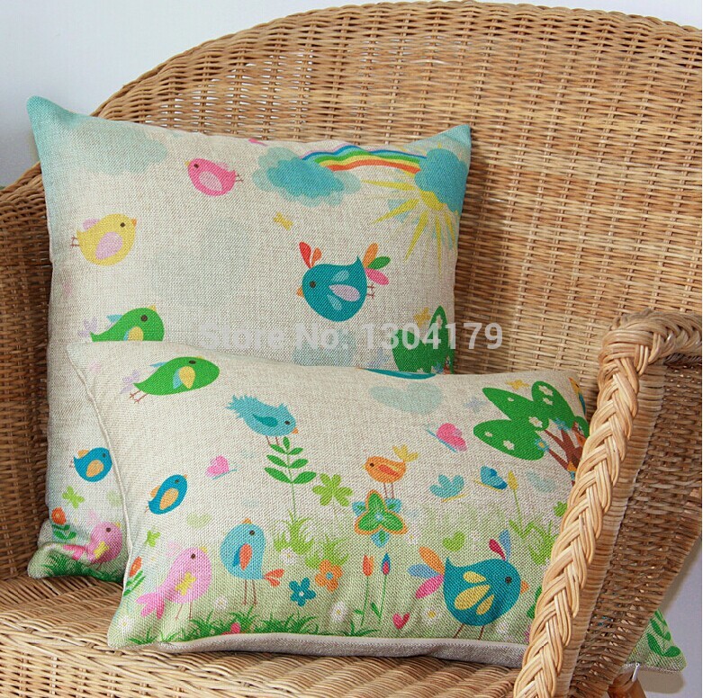 pastoral country style retro bird swan swallow phoenix parrot pattern cushion cover decorative throw pillow case