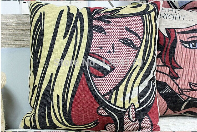 pastoral retro pop art portrait cushion linen pillow cushion cotton cushion cover decorate sofa cushions 45*45cm 5pcs/lot