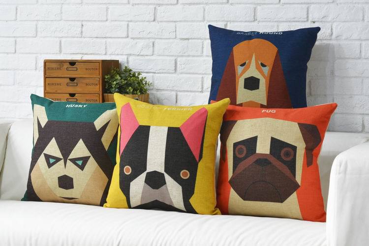 pillow covers animal lovely cartoon dog driving car almofadas 45x45cm pillow cover  gift decorative cushion seat